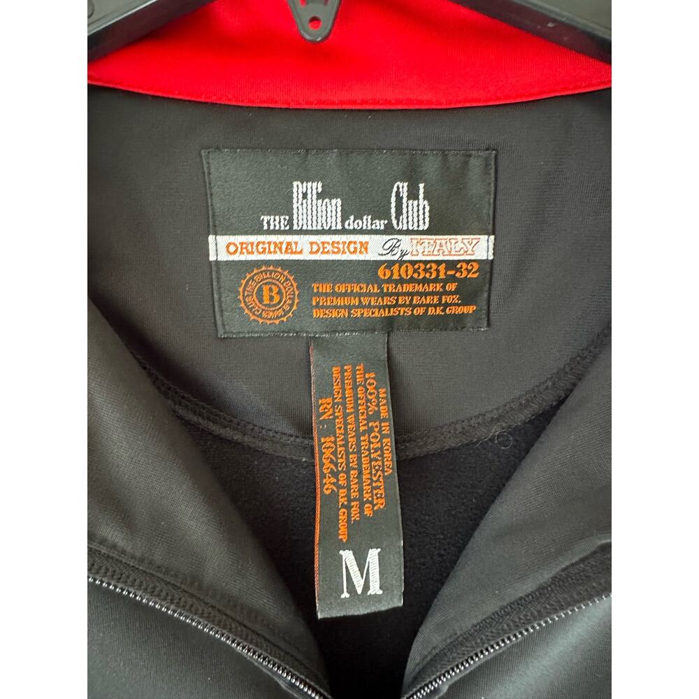"The Billion Dollar Jeans Club" Jacket Black/Red Zip Up Size M - Picture 5 of 7